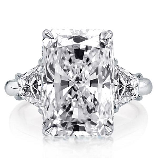 Italo Three Stone Radiant Created White Sapphire Engagement Ring