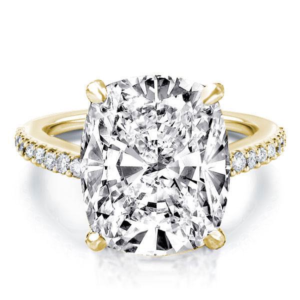 

Golden Classic Cushion Engagement Ring, White