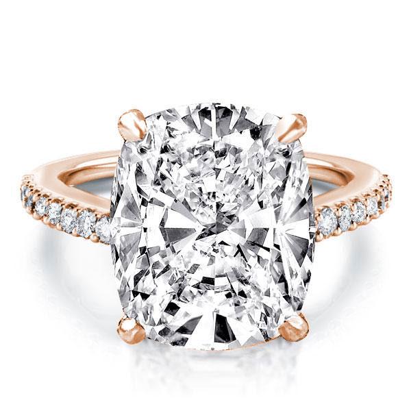 

Rose Gold Classic Cushion Engagement Ring, White