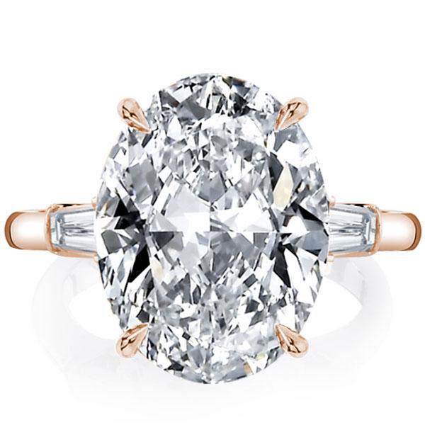 

Rose Gold Oval Three Stone Engagement Ring, White