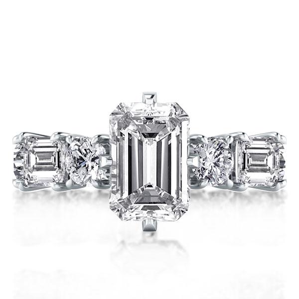 

Italo Emerald Created White Sapphire Engagement Ring