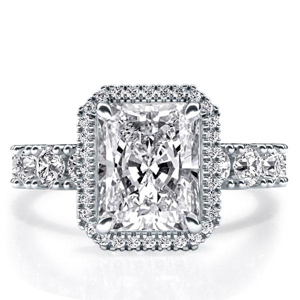 

Italo Halo Radiant Created White Sapphire Engagement Ring