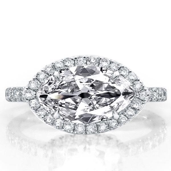 

Halo East West Marquise Engagement Ring, White