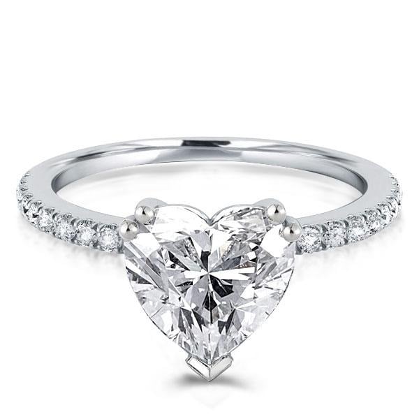 

Italo Classic Heart Created White Sapphire Engagement Ring
