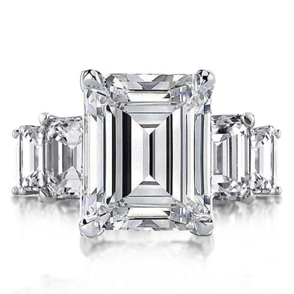 

Italo Created White Sapphire Engagement Ring Emerald Cut Cocktail Ring