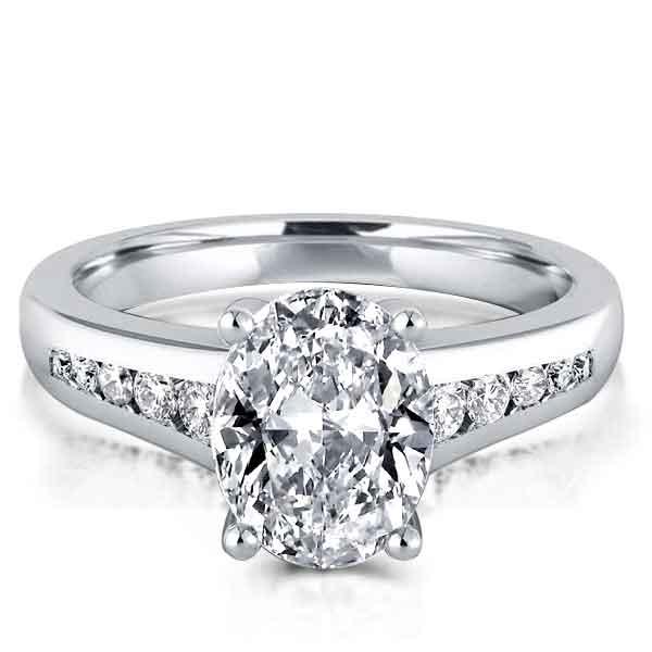 

Italo Classic Oval Created White Sapphire Engagement Ring