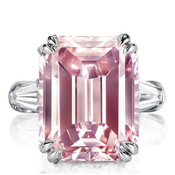 

Italo Pink Ring Emerald Cut Engagement Ring Affordable, White