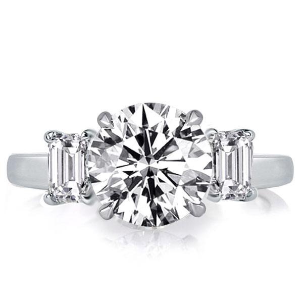 

Three Stone Created White Sapphire Engagement Ring