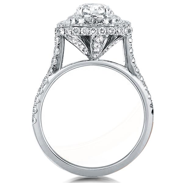 

Double Halo Oval Created White Sapphire Engagement Ring