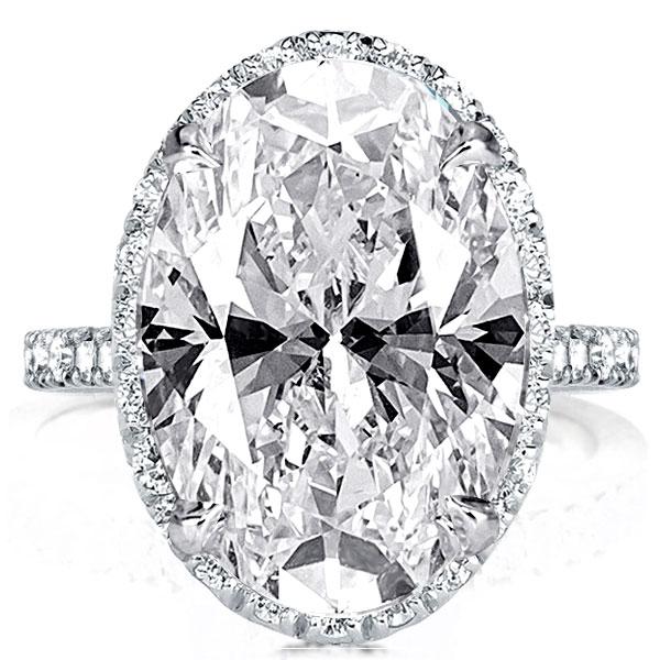 

Italo Halo Ring Oval Engagement Ring Promise Ring, White
