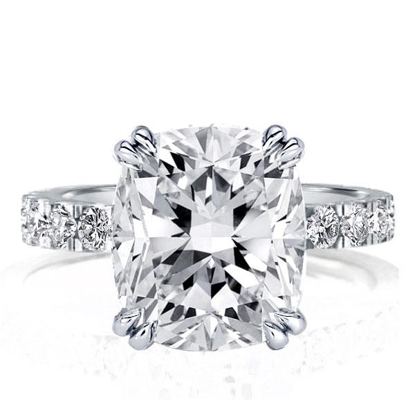 

Double Prong Cushion Engagement Ring, White