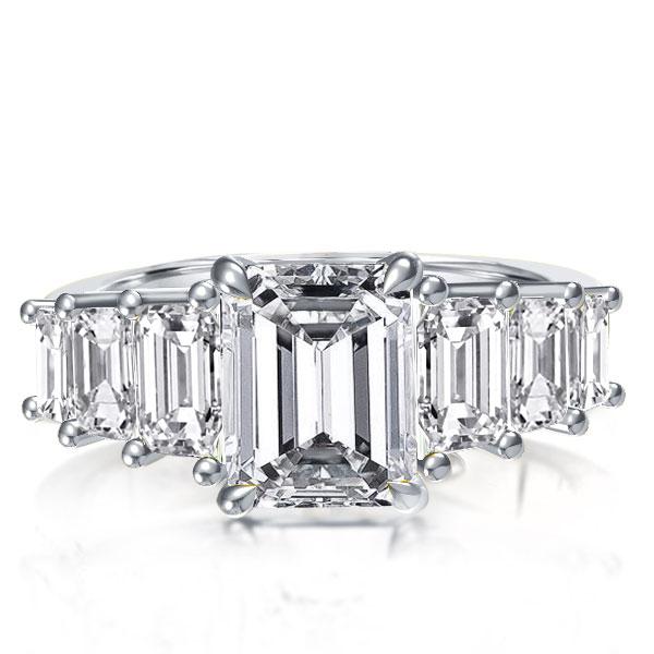 

Italo Emerald Created White Sapphire Engagement Ring