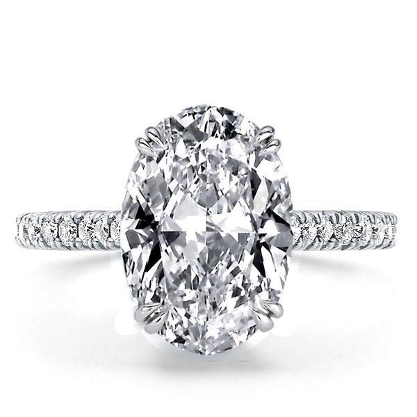 

Italo Oval Cut Engagement Ring Affordable With Double Prong, White