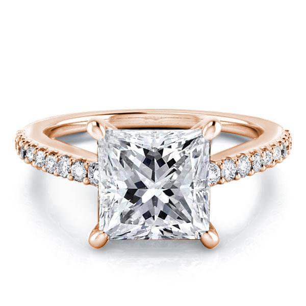 

Rose Gold Classic Princess Engagement Ring(4.15 CT. TW.), White