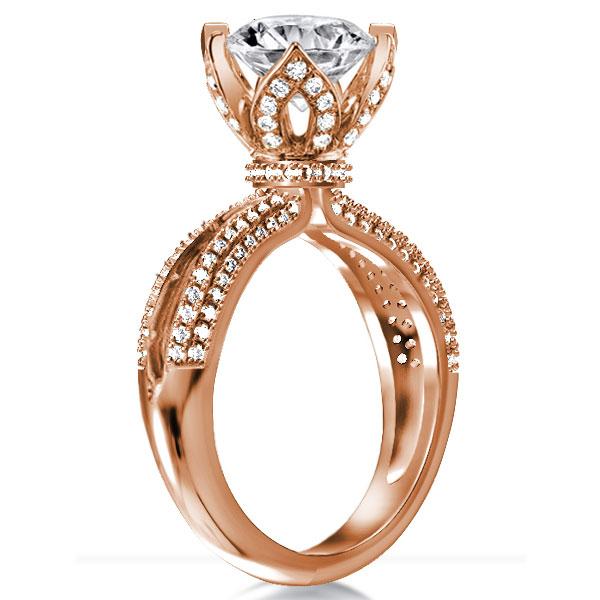 

Rose Gold Lotus Champagne Engagement Ring(3.35 CT. TW.), White