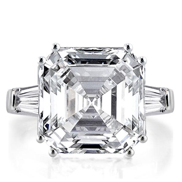 

Italo Asscher Cut Three Stone Engagement Ring Affordable, White