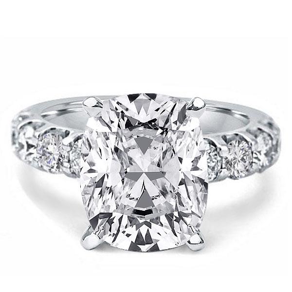 

Cushion Created White Sapphire Engagement Ring(4.65 CT. TW.)