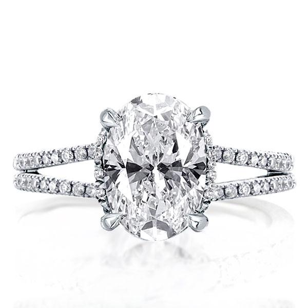 

Split Shank Oval Engagement Ring(4.15 CT. TW.), White