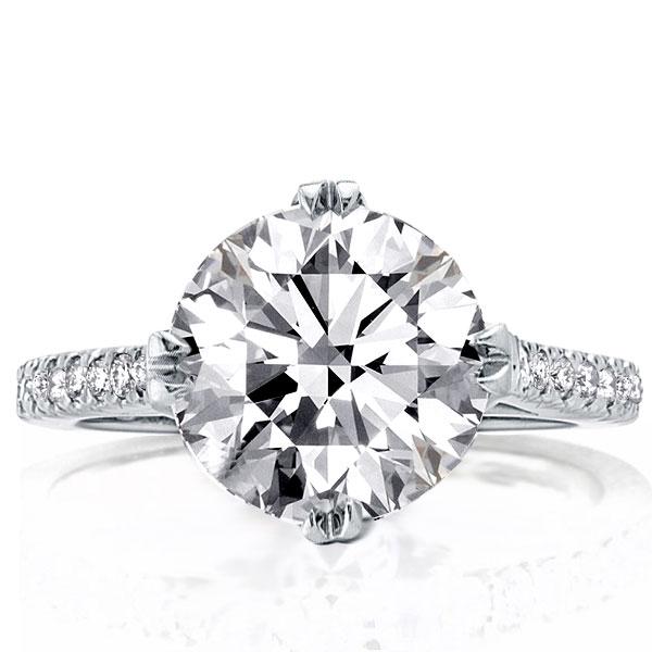 Double Prong Round Engagement Ring(5.46 CT. TW.), White