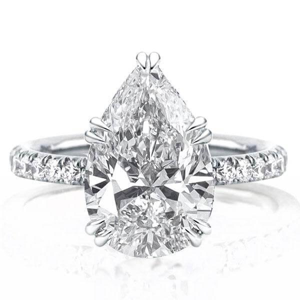 

Double Prong Pear Engagement Ring(6.45 CT. TW.), White