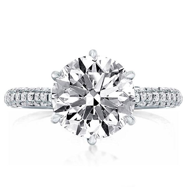

Micro Pave Round Engagement Ring(3.95 CT. TW.), White
