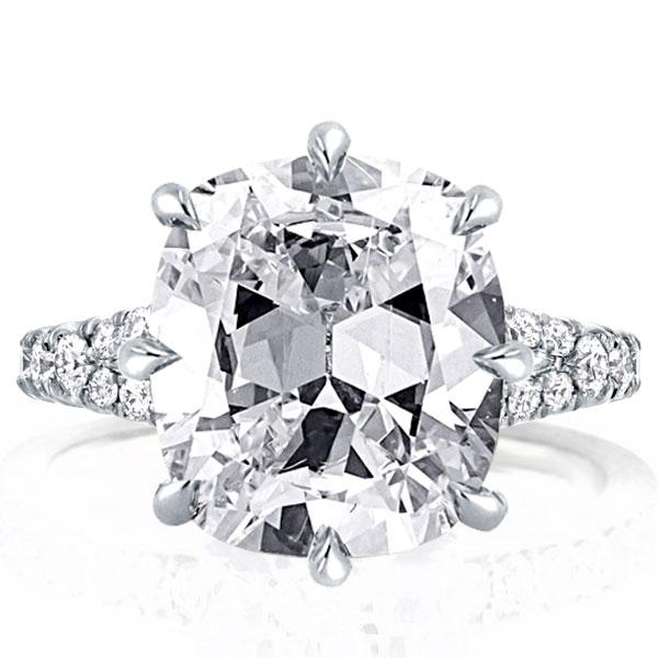 

Split Shank Cushion Engagement Ring(5.35 CT. TW.), White