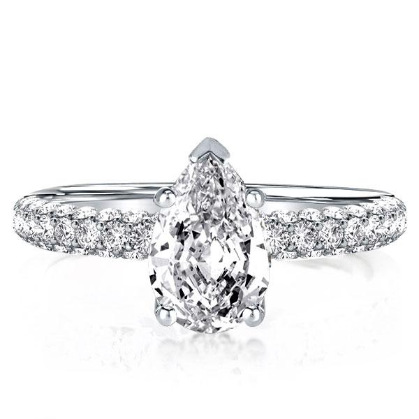 

Unique Pear Cut Engagement Ring, White