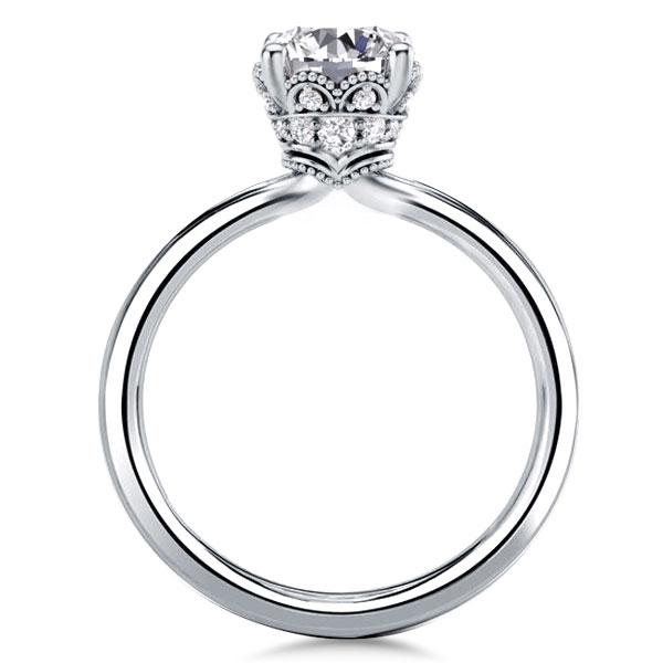 

Italo Milgrain Solitaire Ring Unique Engagement Ring, White