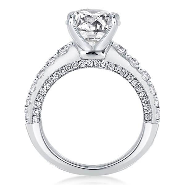 

Royal Classic Pave Round Engagement Ring, White