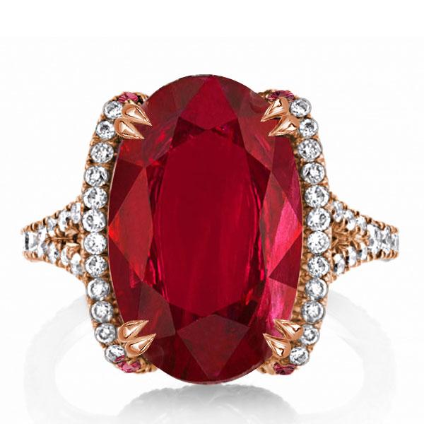 

Double Prong Created Garnet Oval Cut Engagement Ring, White