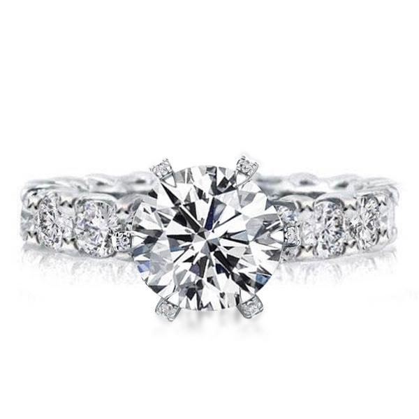 

Classic Round Cut Hidden Stone Engagement Ring, White