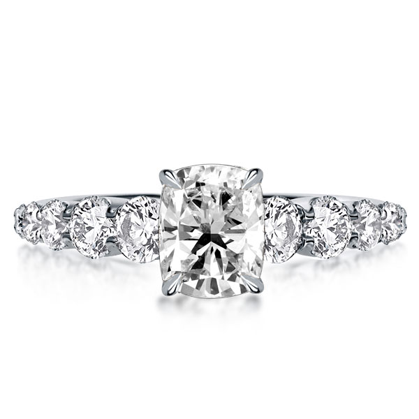 

Classic Cushion Cut Created White Sapphire Engagement Ring