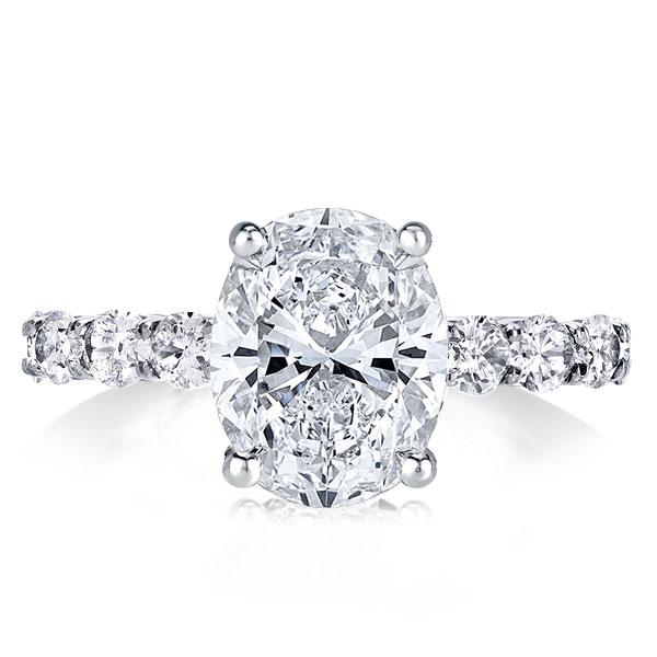 

Hidden Halo Oval Cut Engagement Ring, White