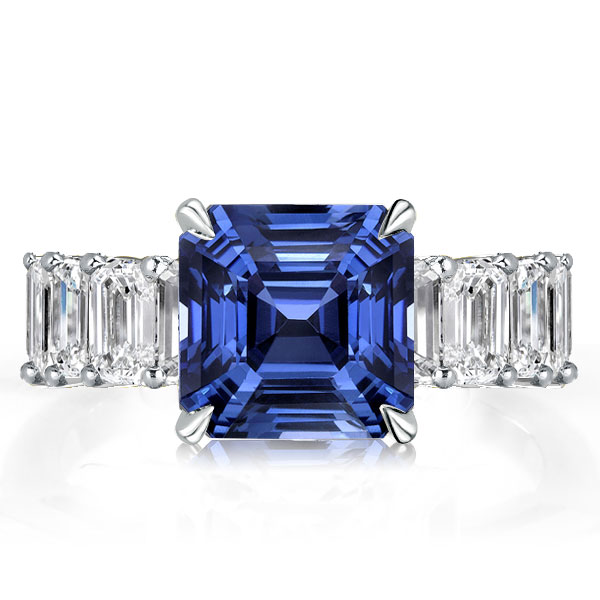 Asscher Cut Blue Engagement Ring от Italojewerly WW