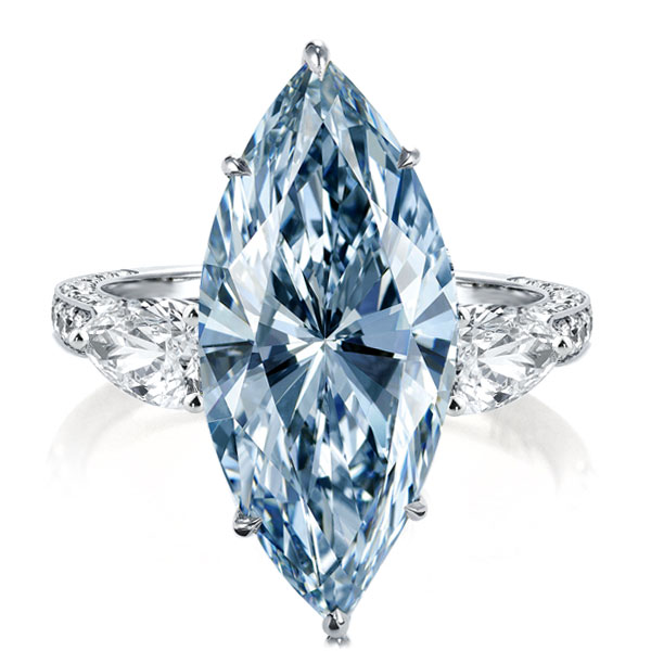 

Italo Blue Topaz Ring Marquise Engagement Ring Affordable, White