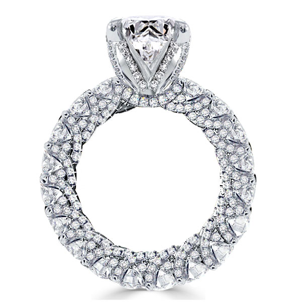 

Round Cut Eternity Shank Engagement Ring, White