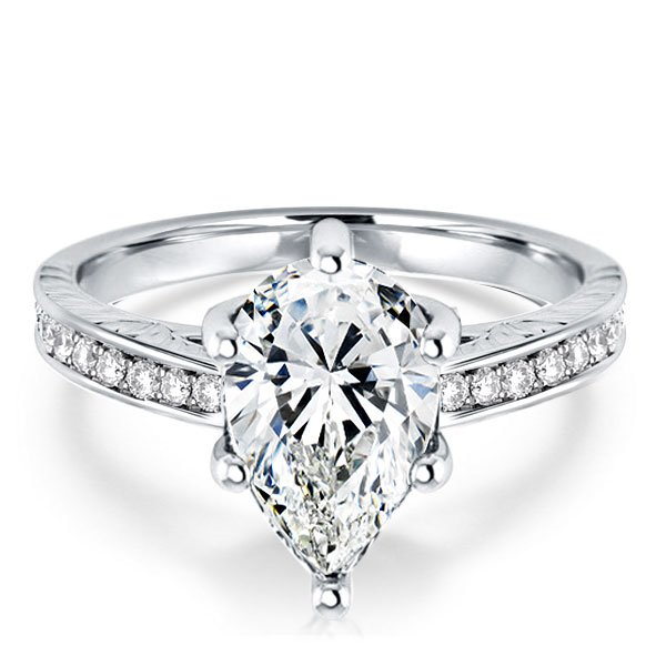 

Italo Vintage Pear Shaped Vintage Engagement Ring, White