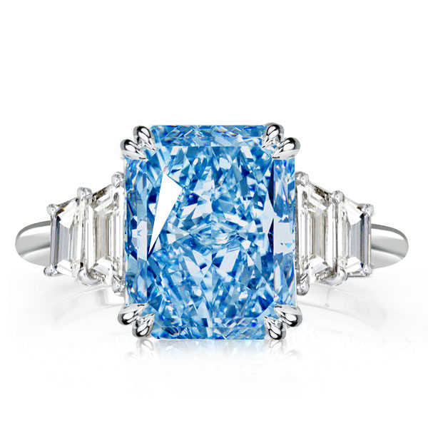 

Italo Aquamarine Ring Three Stone Engagement Ring Affordable, White