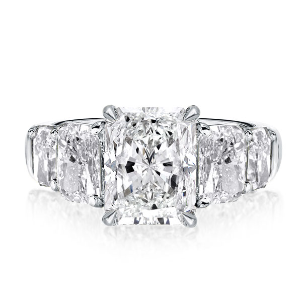 

Five Stone Radiant Engagement Ring, White
