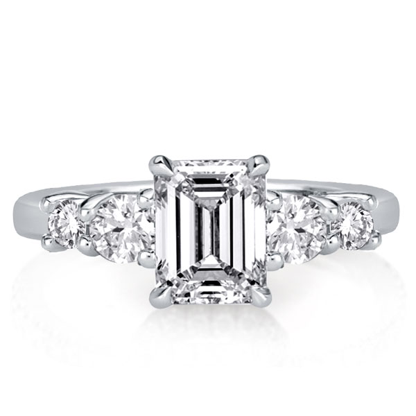 

Five Stone Emerald Cut Engagement Ring, White