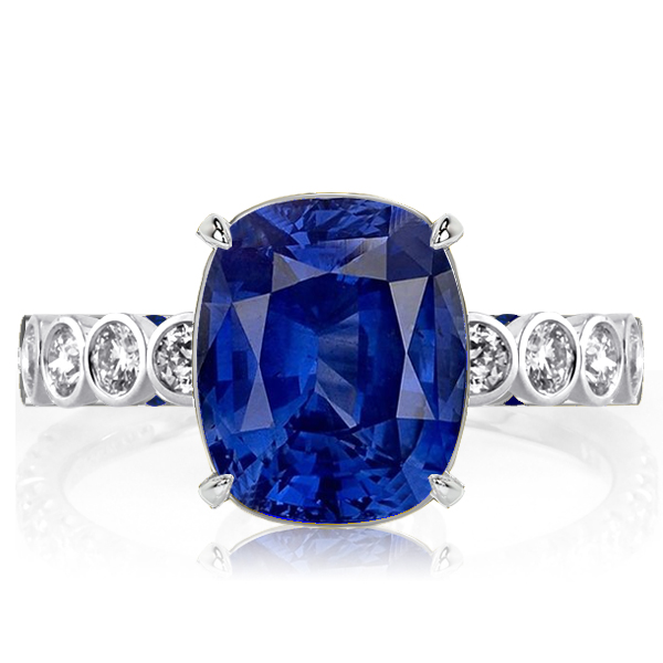 

Italo Two Tone Cushion Cut Blue Sapphire Engagement Ring, White