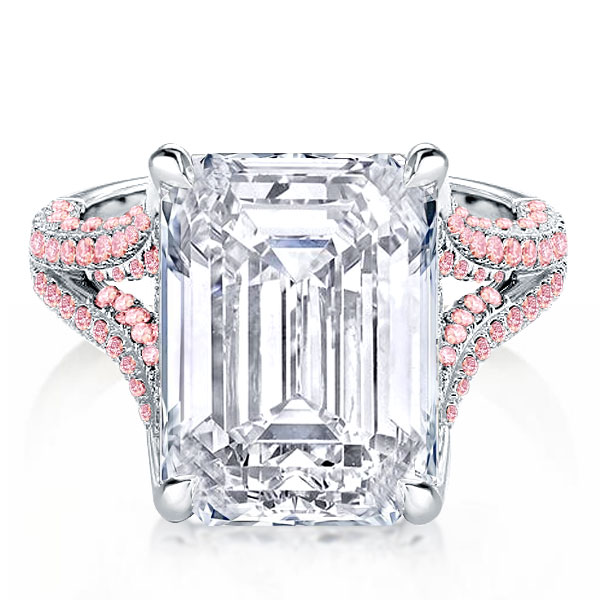 

Italo Split Shank Radiant Cut White Sapphire Engagement Ring