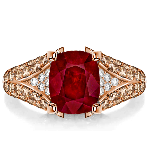 

Italo Ruby Ring Cushion Cut Engagement Ring Vintage Ring, White