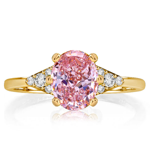 

Italo Pink Sapphire Oval Cut Engagement Ring For Women Pink Ring, White