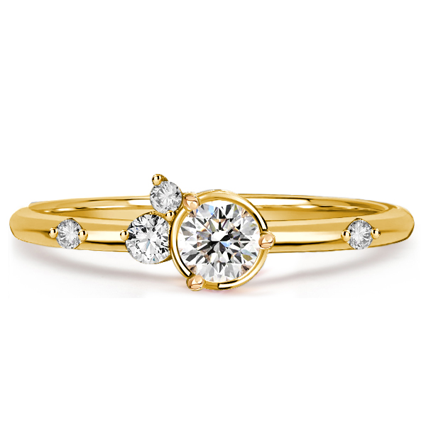 

Italo White Sapphire Bezel Set Engagement Ring Flurry Ring