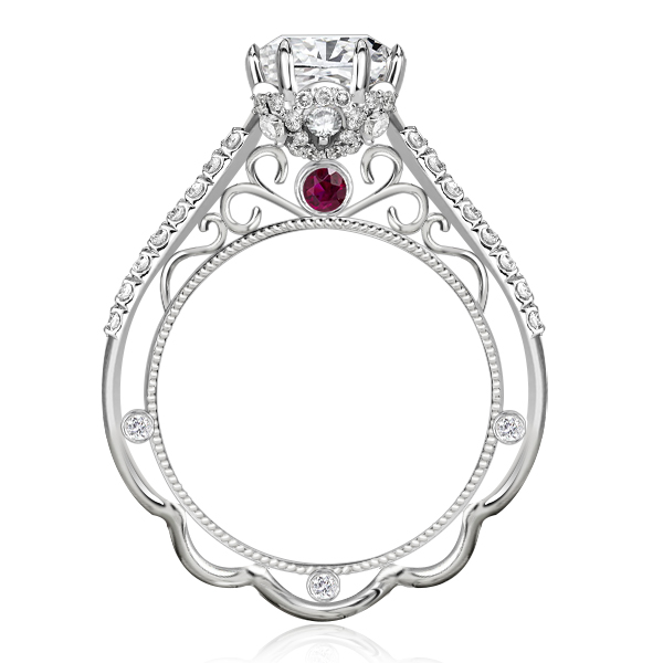 

Italo Round Cut 6 Prong Unique Engagement Ring Vintage Ring, White