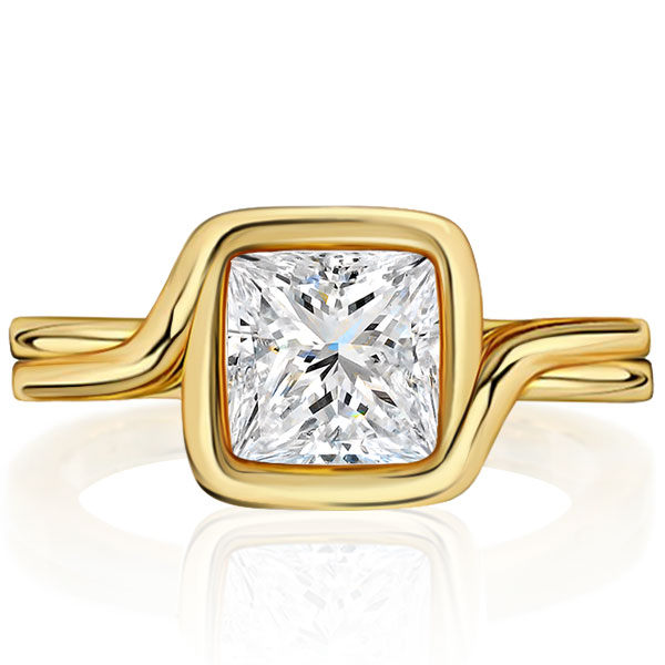 

Italo Princess Cut Solitaire Ring Vintage Engagement Ring, White