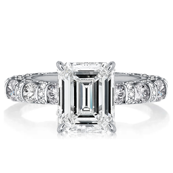 

Italo Eternity Emerald Cut Solitaire Engagement Ring, White