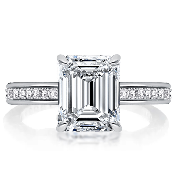 

Italo Classic Emerald Cut Solitaire Engagement Ring, White