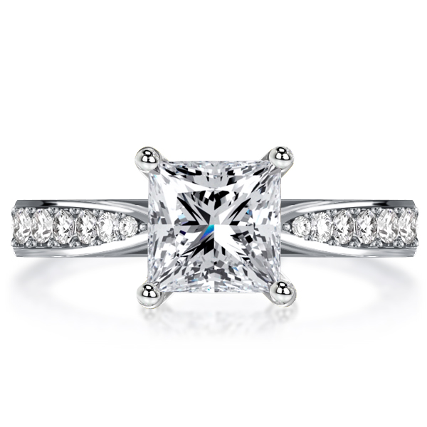 

Italo Classic Princess Cut Solitaire Engagement Ring, White